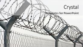  Presentation with crime prevention - Audience pleasing slides consisting of crime prevention - fence with a barbed wire backdrop and a white colored foreground