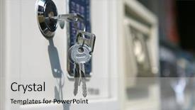  Presentation with crime prevention - Slide deck featuring crime prevention - key in the safe background and a light gray colored foreground