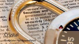  Presentation with security - Presentation theme with crime prevention - lock on the word security background and a coral colored foreground