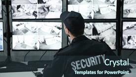  Presentation with surveillance - Theme with crime prevention - male security guard working background and a tawny brown colored foreground