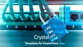  Presentation with data protection - Theme having crime prevention - network and data protection concept background and a ocean colored foreground