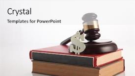  Presentation with dollar sign - Theme enhanced with crime rate - books and gavel and dollar background and a white colored foreground