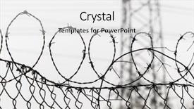  Presentation with crime - Slide deck with crime rate - fence with barbed wire background and a white colored foreground