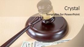  Presentation with old wooden table food - Slides having crime rate - wooden gavel on wooden table background and a lemonade colored foreground