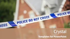  Presentation with enforcement - PPT theme having crime scene investigation police boundary background and a coral colored foreground