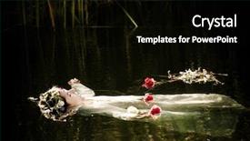  Presentation with crime scene - PPT theme featuring crime scene murder - young drown woman background and a black colored foreground