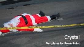  Presentation with sheriff - Beautiful theme featuring crime scene santa claus lays backdrop and a dark gray colored foreground