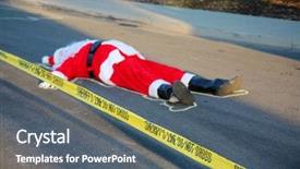  Presentation with lays - PPT layouts with crime scene santa claus lays background and a gray colored foreground
