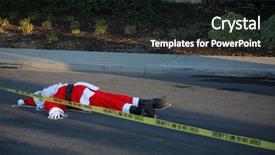  Presentation with sheriff - Theme having crime scene santa claus lays background and a wine colored foreground