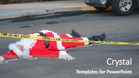  Presentation with crime scene tape - Audience pleasing PPT layouts consisting of crime scene santa claus lays backdrop and a gray colored foreground