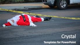  Presentation with sheriff - Theme enhanced with crime scene santa claus lays background and a gray colored foreground