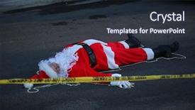  Presentation with sheriff - Slide deck consisting of crime scene santa claus lays background and a tawny brown colored foreground