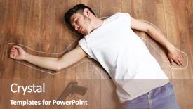  Presentation with crime scene - Colorful presentation theme enhanced with crime scene simulation young man backdrop and a coral colored foreground