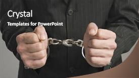  Presentation with workplace violence close up - PPT theme enhanced with crime social control - close-up of a businessman tied background and a dark gray colored foreground