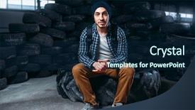  Presentation with traveler - Slides enhanced with traveler against mountain of tire background and a  colored foreground