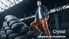  Presentation with tires - Slide deck with climbs a mountain of tire background and a wine colored foreground