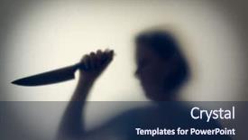  Presentation with knife crime - Audience pleasing PPT layouts consisting of crime thriller - shadowy figure of woman-killer backdrop and a navy blue colored foreground