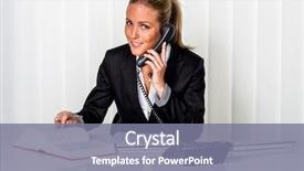  Presentation with managers - PPT theme having crime women - business woman sitting background and a gray colored foreground