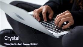  Presentation with hacker white - PPT layouts enhanced with crime women - close-up of hacker using background and a wine colored foreground