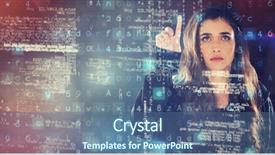  Presentation with black women - Slide set enhanced with crime women - female hacker using digital screen background and a ocean colored foreground