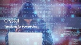  Presentation with black women - Amazing slide set having crime women - female hacker using laptop backdrop and a teal colored foreground