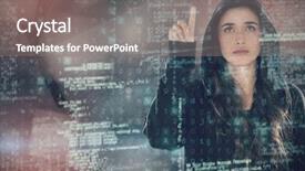  Presentation with crime against women - Slide set featuring crime women - hacker using digital screen background and a gray colored foreground