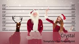  Presentation with jolly - Colorful slides enhanced with crime women - jolly santa smiling at camera backdrop and a red colored foreground