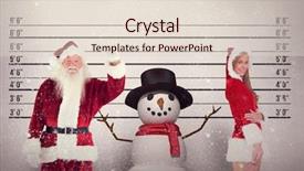  Presentation with jolly - Cool new PPT theme with crime women - jolly santa waving at camera backdrop and a lemonade colored foreground