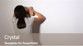  Presentation with sadness woman cry - Audience pleasing presentation consisting of crime women - woman cry against the wall backdrop and a gray colored foreground