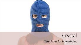  Presentation with new client interview wearing mask - Audience pleasing theme consisting of crime women - woman wearing balaclava or mask backdrop and a lemonade colored foreground