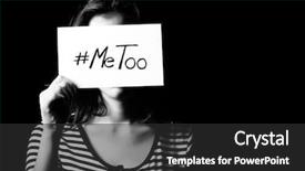  Presentation with crime against women - PPT layouts having crime women - young adult woman hiding her background and a dark gray colored foreground