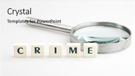  Presentation with crime - Beautiful theme featuring crime word and magnifying glass backdrop and a white colored foreground