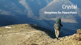  Presentation with slam dunk going - Cool new slide deck with crimea free - backpacker going up along hill backdrop and a teal colored foreground