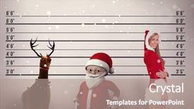  Presentation with festive - PPT theme consisting of criminal cartoon - festive blonde smiling at camera background and a coral colored foreground