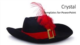  Presentation with pirate - Theme with criminal cartoon - pirate hat isolated on white background and a white colored foreground