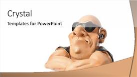  Presentation with security guard - Slide deck featuring criminal cartoon - toy security guard isolated background and a white colored foreground