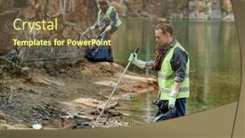  Presentation with community service - Theme consisting of criminal-cleaning-lakeshore-as-part background and a tawny brown colored foreground