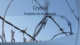  Presentation with tangled tangle of wool yarn - Slide deck with criminal defense - sharp razor wire tangled background and a light blue colored foreground