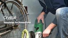  Presentation with bicycle - PPT theme having criminal grinding through the lock background and a gray colored foreground