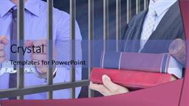  Presentation with prison bars - Cool new slides with criminal in front of prison backdrop and a teal colored foreground