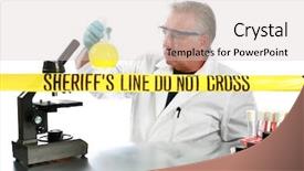  Presentation with forensic analysis - Audience pleasing slides consisting of criminal investigation - forensic analysis working backdrop and a lemonade colored foreground