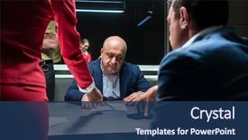  Presentation with aged - Presentation design with criminal investigation in the police background and a ocean colored foreground