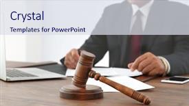  Presentation with brown wood texture - Presentation theme enhanced with human rights computer - brown gavel on wooden table background and a sky blue colored foreground