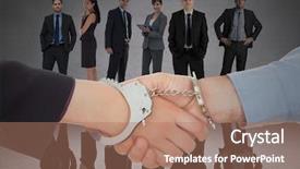  Presentation with corporal - Slides enhanced with corporal punishment - digital composite of handshake background and a coral colored foreground