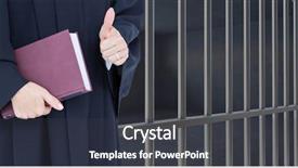  Presentation with digital book - Cool new presentation theme with composite of judge holding book backdrop and a dark gray colored foreground