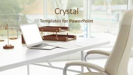  Presentation with lawyer - Theme consisting of government contract - lawyer empty workplace background and a sky blue colored foreground