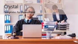  Presentation with working - Amazing slide deck having lawyers working in the office backdrop and a  colored foreground