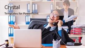  Presentation with office fruit - PPT theme enhanced with lawyers working in the office background and a  colored foreground