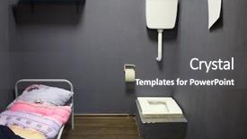  Presentation with stylized - Audience pleasing PPT theme consisting of criminal justice rehabilitation - simple stylized interior backdrop and a gray colored foreground