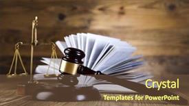  Presentation with mallet - Presentation featuring criminal justice system - gavel law theme mallet background and a tawny brown colored foreground